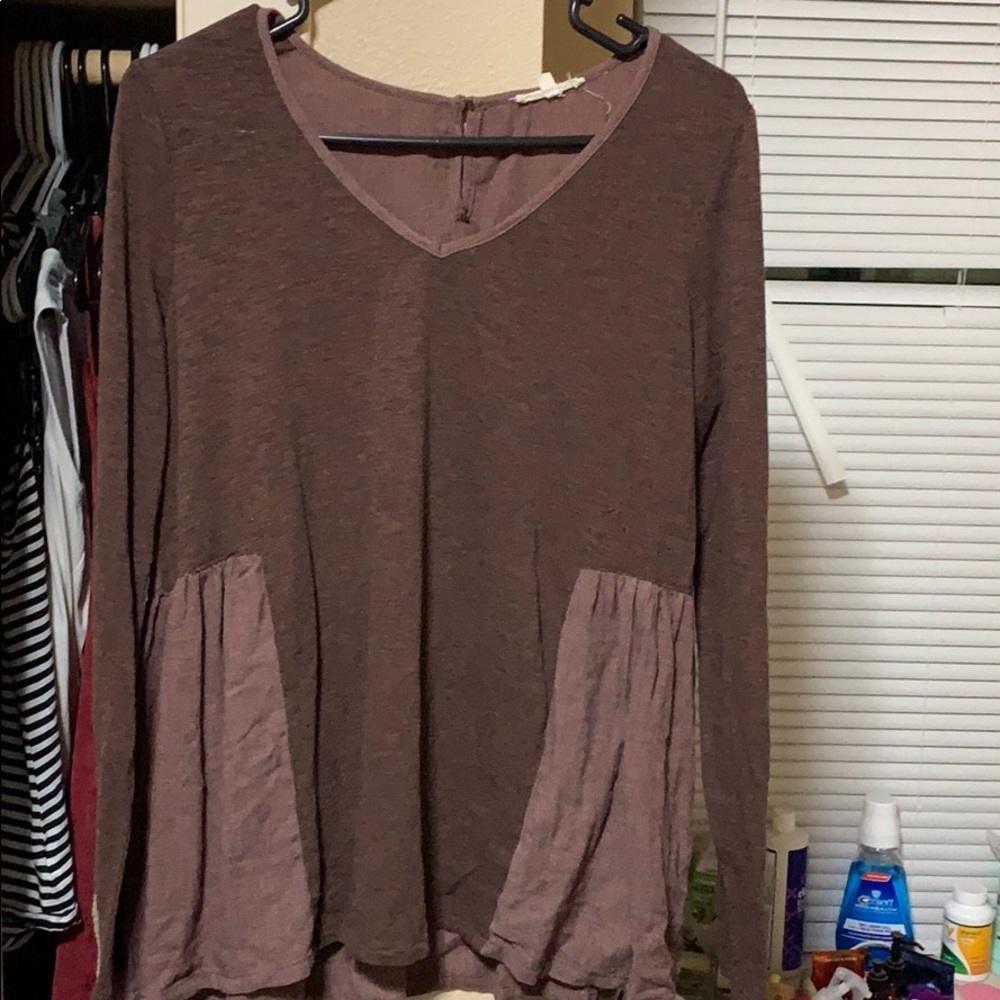 MYSTREE long sleeve peplum top